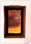 Zyclus Innenraum - Werkzeugkiste 3, 2008, 21 x 16 x 30,5 cm, Metallkiste, Acrylfarbe und Früchter Schiefer auf Pappe